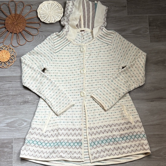Free People Sweaters - Free People Cozy Cream Hooded Cardigan Sweater